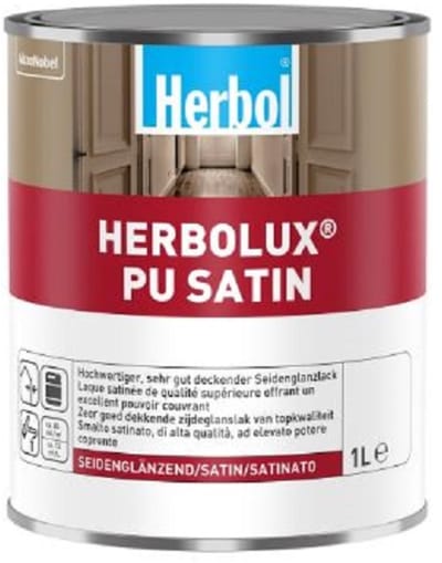 Herbol Herbolux PU Satin - Zijdeglanslak van topkwaliteit - Voor hout en diverse ondergronden - 1 L - Wit