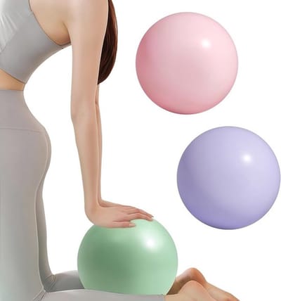 Set van 3 Pilatesballen 25 cm - Zachte, Antislip en Versterkte Gymnastiekballen in Roze, Paars en Groen met Pomp - Ideaal voor Pilates, Yoga en Thuisworkouts
