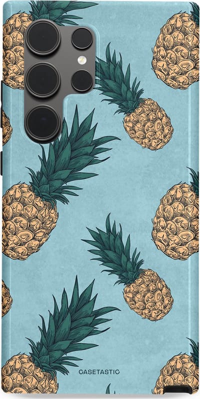 Casetastic Hoesje Geschikt voor Samsung S24 Ultra - Stijlvolle Beschermende Duo-layer Case - Tropische Ananas