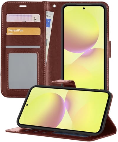 Hoesje - Met Pasjeshouder - Geschikt voor Samsung Galaxy A36 - Luxe Bookcase Portemonee - Flip Case - Kunstleer Book Case - Flipcase - Book Cover - Walletcase - Portemonneehoes - Telefoonhoesjes - Bruin