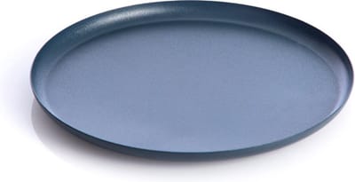 XLBoom Bao Tray Small Ø 25 cm Blue - Design serveerschaal van roestvrij staal - Verkrijgbaar in Soft Black | Matt Black | Soft Copper | Red | Green - Luxe dienblad voor tafel & interieur
