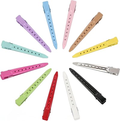 36 stuks haarklemmen voor dames, 9 cm metalen haarspelden voor haarstyling, kappersbenodigdheden en salongebruik in 12 kleuren