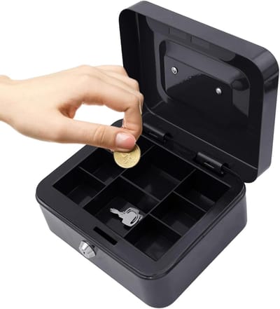 Spaarpot Kinderen - Muntbank Volwassenen - Geld Besparen - Afsluitbaar Deksel - 117 x 94 x 58 cm - Zwart