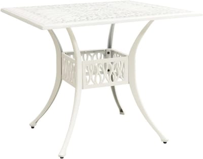 Tuin tafel 90x90x73 cm van gegoten aluminium in het wit