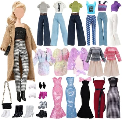 Dailygoods- Winterpoppenkleding 21 Stuks - Poppenkleding - Accessoires - Kleding voor Poppen - Winterkleding - Geschikt voor 43 cm Poppen