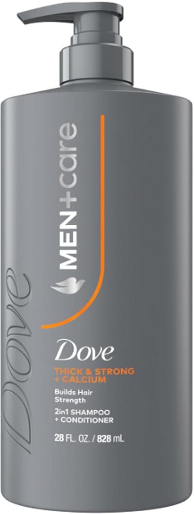 Dove Men+Care Thick & Strong Shampoo 828 ml – Versterkt Dun Haar – Met Calcium – Voor Sterker en Dikker Haar – Heren Shampoo