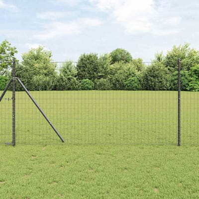 vidaXL - Euro-hek - met - grondbevestiging - 10 - x - 1 - m - PVC-Coated - Staal - Grijs