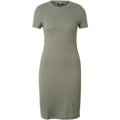 Urban Classics Ladies Basic Slim Fit T-Shirt Dress Dames Mini-jurk - olijf - S
