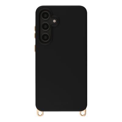 Selencia Hoesje - Geschikt voor Samsung Galaxy S24 FE - Rivièra Backcover met Magnetische Ring met afneembare haakjes - Velvet Black