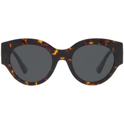 Lunettes de soleil Versace Acétate Décoration Creuse Incrustée Forme Irrégulière Lunettes de soleil Femme Marron VE4438BF1088752 52,Brown