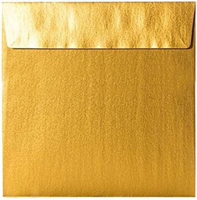 Vierkante Enveloppen - Goud Metallic Envelopes - Uitnodigingen Versturen - Zelfklevend met Strip - 22 x 22 cm - Goud
