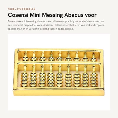 Dailygoods - Mini Messing Abacus voor Kinderen en Decoratie