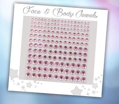 Face & Body Jewels (165 Diamantjes Lichtroze) [Dots Strass Steentjes met Zelfklevend Plaklaag - Sticker Diamantjes voor Lichaam en Gezicht - Festival Tattoo Set Outfit Glitter - Juwelen Rhinestones Rhine stones - Plak Diamantjes]