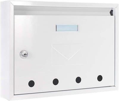 Brievenbus - Postbak - Post Ontvangen - Met naamplaat - 32x25x8.5 cm - Wit