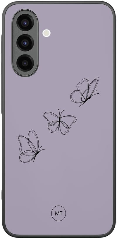 Hoesje geschikt voor Samsung Galaxy A26 - Vlindertjes - TPU Hard Case Backcover - Paars - Mooie Telefoonhoesjes
