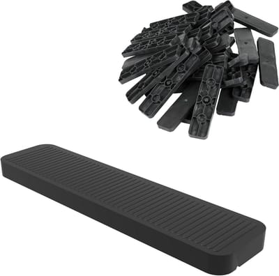 Afstandhouders Kunststof - Onderlegplaten Beglazingsblokken - Nivelleren en Monteren - Gemaakt in Duitsland - 100 x 24 mm - Zwart