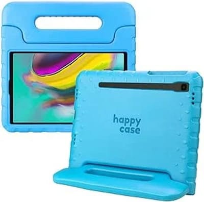 HappyCase Kinder Tablethoes Geschikt voor Samsung Galaxy Tab S5e | Kindvriendelijke Hoes | Beschemhoes | Kinderhoes | met Handvat en Standaard | Blauw