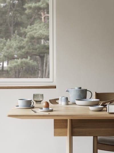 Sablo Stone Serveerbord | Lichtgrijs / Blauw | Stoneware
