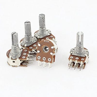 Dual Linear Taper Potentiometer 50K Ohm 6 Terminals - 5 Stuks