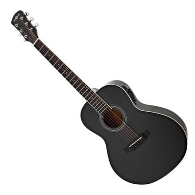 Parlour Linkshandige Elektro-akoestische Gitaar van Gear4music, Zwart