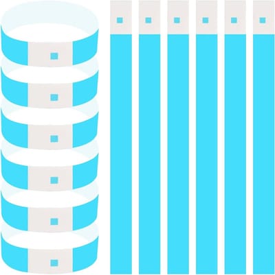 600 Stuks Waterdichte Festival Polsbandjes, Afdrukbare Feestbanden, Plastic Controlebanden, Ideaal voor Evenementen en Feesten, 25 x 2 cm (Blauw)
