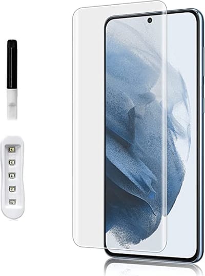 Screenprotector - UV - Vloeistof Volledig Lijm - Gehard Glazen Screenprotector - Geschikt voor: Samsung Galaxy S22