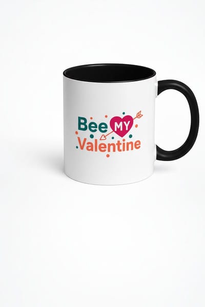 Valentijn Mok 'Bee MY Valentine' met Hart & Pijl Design | Romantisch Liefdescadeau