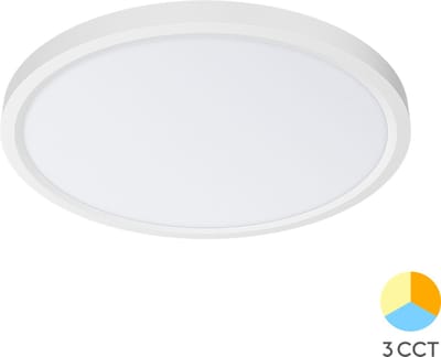 JADE - LED Plafondlamp - Keuken Woonkamer Ø40 - 36W - CCT Aanpasbaar kleuren - 3000K-4000K-6000K - Mat Wit - Opbouw - Rond - IP20