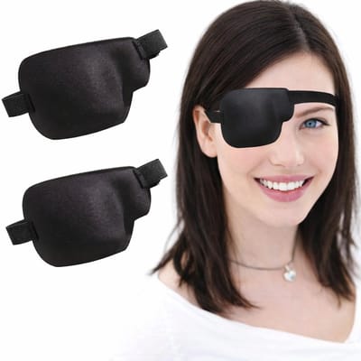 Aventrix 3D Ooglapje Rechteroog – 2 Stuks – Oogpatch Volwassenen – Oogmasker & Slaapmasker – Lui Oog Amblyopie – Zacht & Comfortabel – Verstelbaar – Na Operatie – Zwart