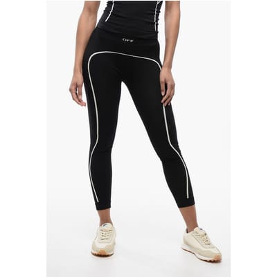 Naadloze legging van stretchnylon in zwart