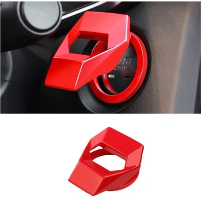 aladdien - Auto ontstekingsknopafdekking - Startstop-knopafdekking - Universele maat - Rood - Auto decoratiering - Geschikt voor 95% van de voertuig...
