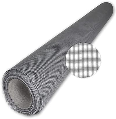 Insectenwerend gaas - Vliegengaas muggenbescherming - Buitenruimte beschermen - UV-bestendig PVC-coating - 100 x 120 cm - Grijs