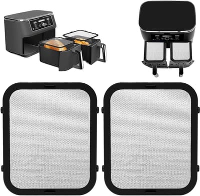Dailygoods- Spatbescherming Roestvrij staal - Ninja Foodi Max Dual Zone - Heteluchtfriteuse Accessoires - AF400EU/AF451EU - Optimale Luchtcirculatie - Makkelijk te Reinigen - Airfryer