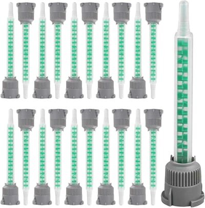 Statische Mixer Mengmondstukken voor 2-componentenlijm - Plastic, Epoxy, Polyurethaan - Besparing & Nauwkeurig Mengen - 20 Stuks