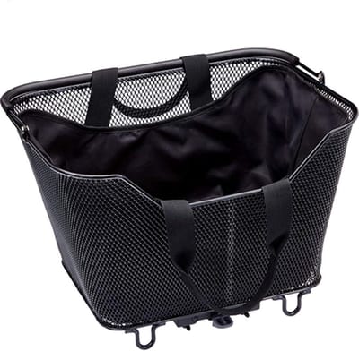 Fietsmand - Fietstas mand - Boodschappen vervoeren - Met magnetische sluiting - 24x30x22 cm - Zwart