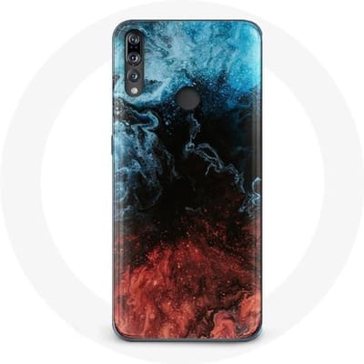 Hoesje voor Huawei p30 lite abstracte textuur achtergrond rood zwart blauw
