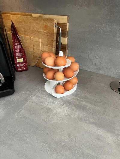 Ei Houder Eierdispenser Eierorganizer Spiraalvormig Eierrek Keukenopslag Aanrechtdisplay | Wit