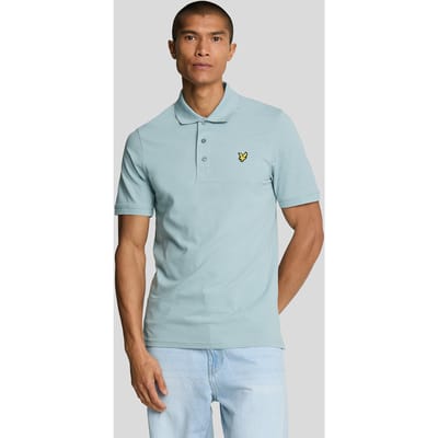 Blauw rookpoloshirt met Lyle & Scott-logo op de borst