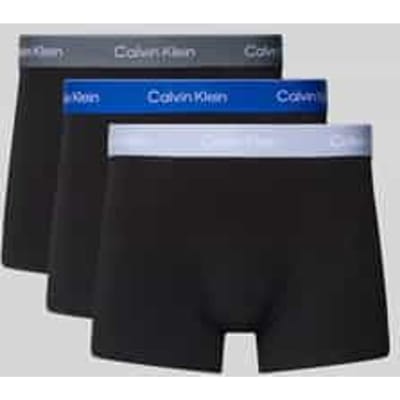 Calvin Klein Onderbroek Relax Fit Trunk 3pk Lv00nb4286 Black W/ Royalty Wb/ Black W/ Casual Mannen Maat - S
