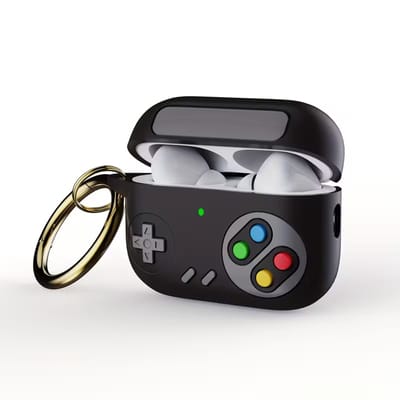okido - Retro Gaming Hoesje geschikt voor Airpods Pro 3 - Silliconen case Zwart voor Airpods - Console - Case geschikt voor Apple AirPods Pro 3 - Airpods Nintendo Hoes