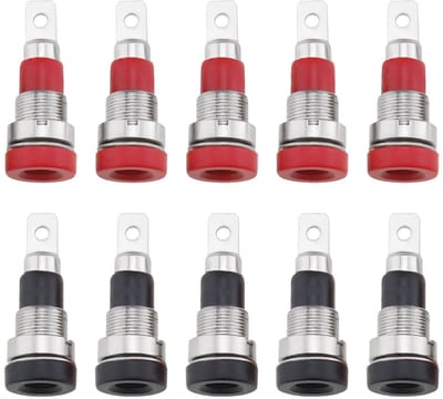 Allecto - Banaan Plug - 4 mm Audio Connector - 10 Stuks - Rood en Zwart - Geschikt voor Audioapparatuur - Veilig en Betrouwbaar