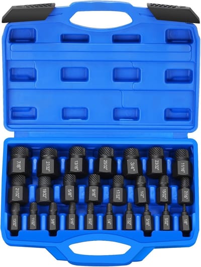 Schroefuitdraaierset - Gebroken Schroef Verwijderaar - Beschadigde Schroeven Repareren - 25 Delig Set - Inclusief Opbergdoos
