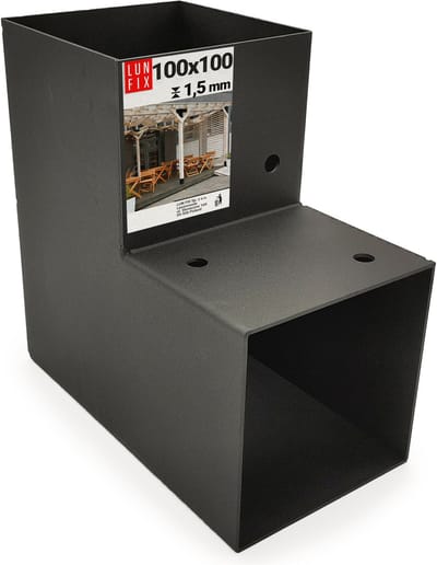 LUN FIX - Postverbinder - 90° - L 102x206x204x2 - Eckverbinder