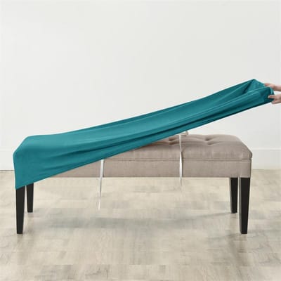 1 stuks Zachte Bankhoes voor Eetkamer Stretch Velours Voetenbank Slipcover Stofdicht Afneembaar Elastische Zitbeschermer Slaapkamer
