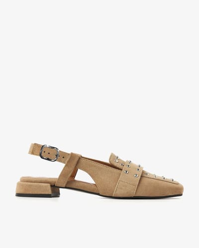 VIA VAI Julie Damian Slingbacks Dames - Suède - Beige - Maat 37