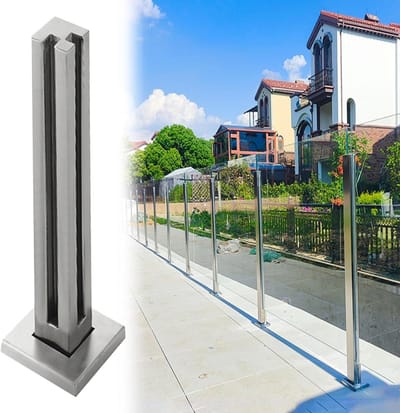 Glazen Balustrade Paal - Leuninghouder Reling - Balkon Afschermen - Roestvrij Staal 304 - 120 cm Hoog - Zilverkleurig