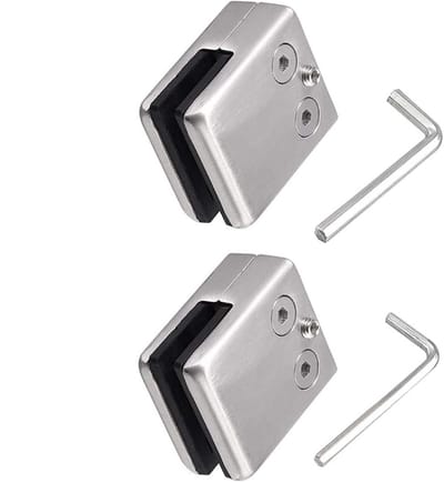 Glasklem - Glasklemmen Voor Glasplaat - Roestvrijstalen Glasklem - 2 Stuks - Voor 8-10 Mm Glas - Binnen En Buiten