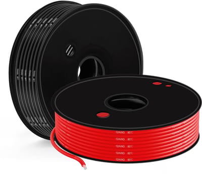 Elektrische kabel - Gecoate aluminiumdraad - Klusprojecten en huis - Hoge geleidbaarheid - 331 mm² 12 AWG - Zwart/rood