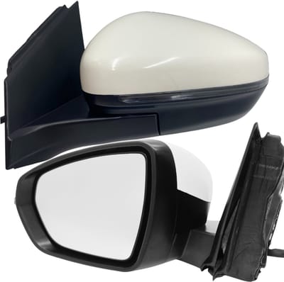 BILMAX Linker Buitenspiegel Vervanging voor Peugeot 3008 / 5008 | Citroën C5 Aircross 2017–2024, Elektrisch Verstelbaar, Verwarmd, Met Richtingaanwijzer, Material Wit, 6-Pins (Bestuurderszijde)