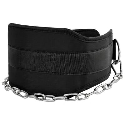 Zwart dip belt gewichthef riem unisex met metalen ketting voor krachttraining – fitness dip riem voor pull ups dips squat training en weighted calisthenics met verstelbare ketting